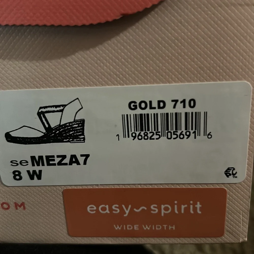 East Spirit NIB ESPADRILLE gold size 8 wide - Picture 11 of 11